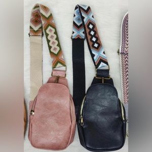 New! Blush : Pink Vegan Leather Sling Purse